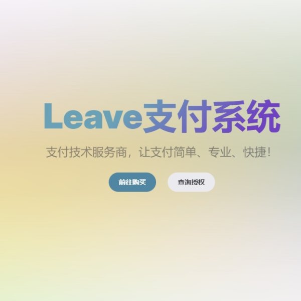 Leave Pay 码支付系统介绍